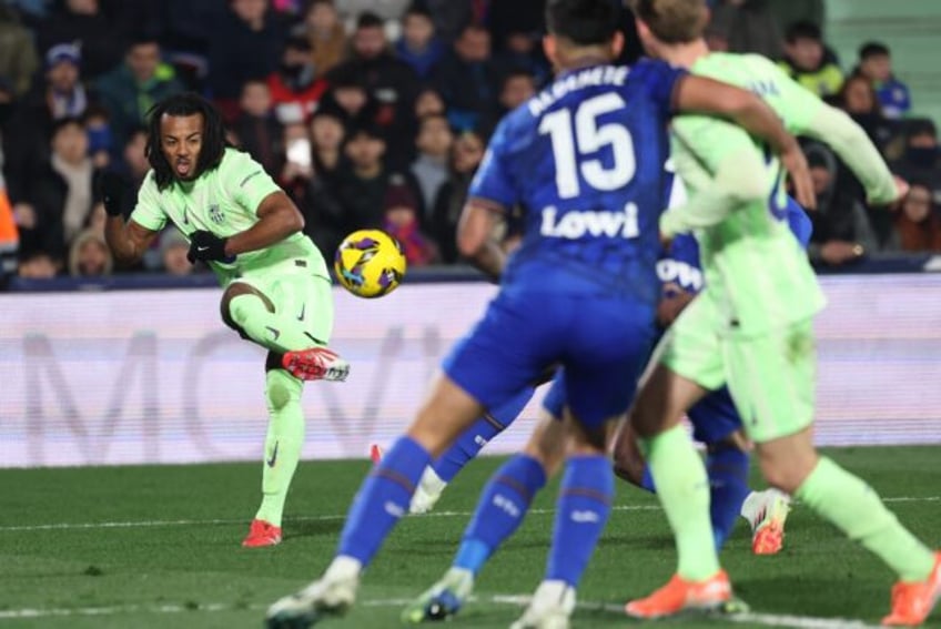 Barcelona's French defender Jules Kounde scored the opening goal in the draw against Getaf