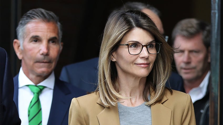 Lori Loughlin close up outside of court