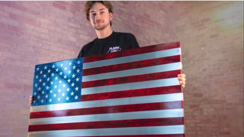 gargantuan butcher block wavy flag is a quarter ton testament to power of patriotism land of opportunity