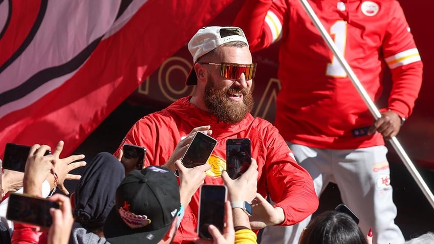 Travis Kelce at the victory parade