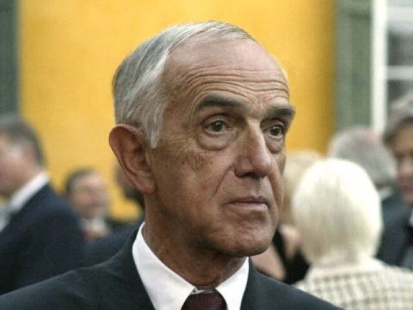 A picture from September 4, 2003, shows Austrian engineer Gaston Glock at an event in Velden, Carinthia, Austria. Austrian engineer Gaston Glock, whose eponymous Glock pistol achieved global cult status, died at the age of 94 on December 27, 2023, according to the company. (GERT EGGENBERGER/APA/AFP via Getty)