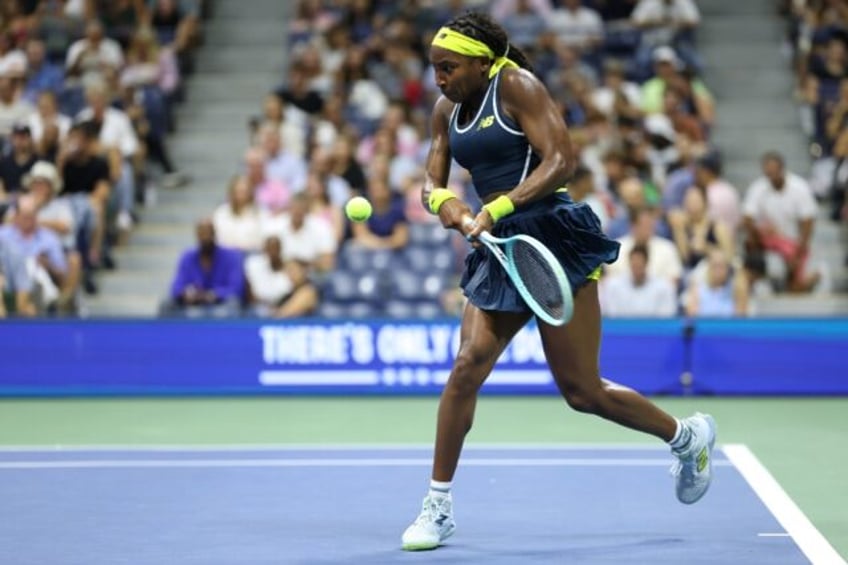 Defending champion Coco Gauff on the way to a second-round US Open victory over Tatjana Ma