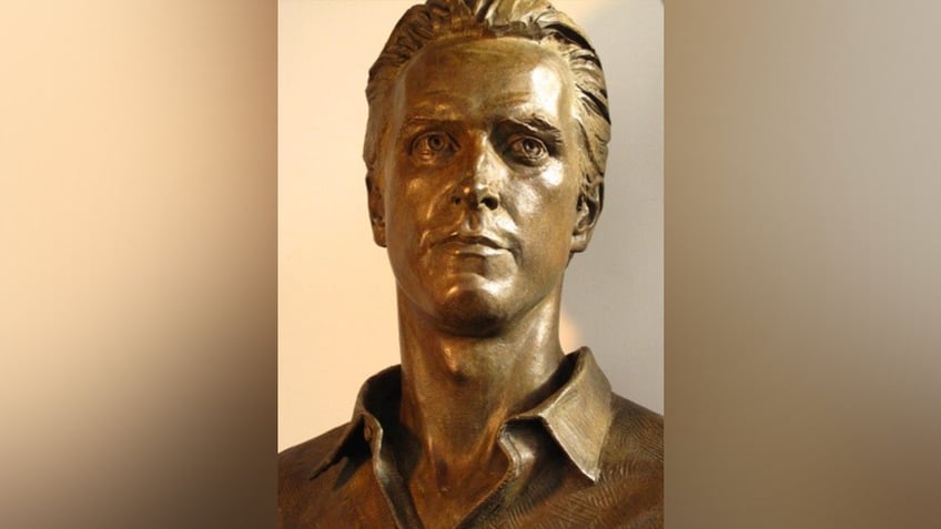 Bronze bust of Gavin Newsom