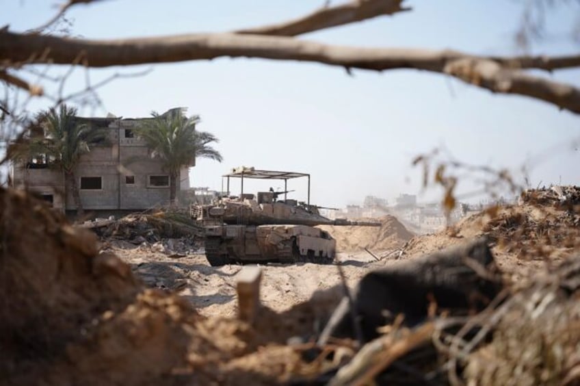 An Israeli tank in Gaza, in a picture released by the Israeli army