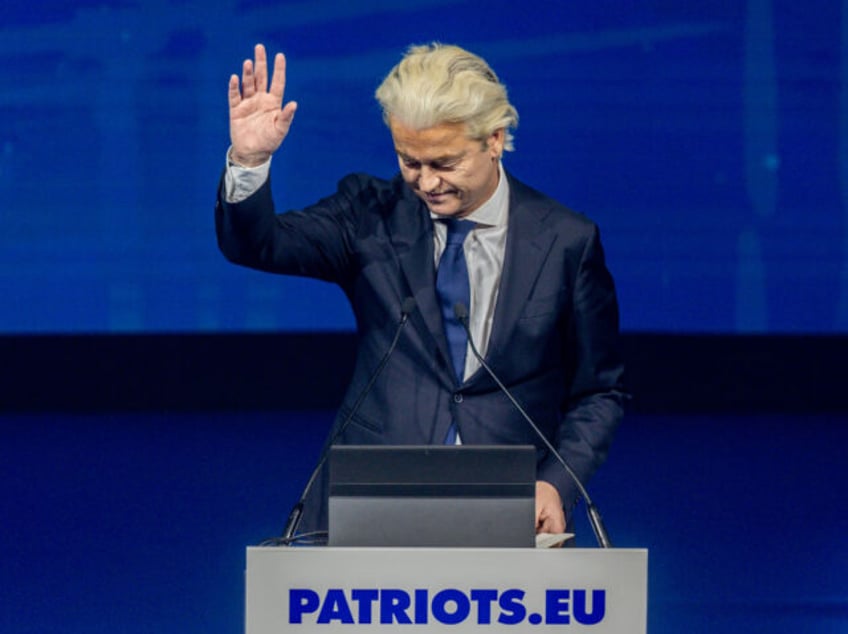 MADRID, SPAIN - FEBRUARY 08: The leader of the Party for Freedom, Geert Wilders, speaks du