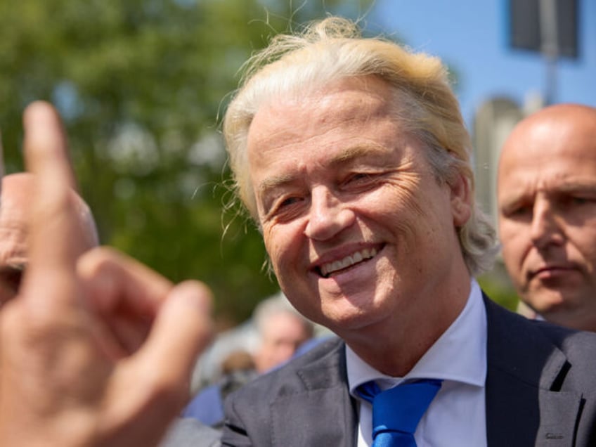 Geert Wilders, leader of the Freedom Party, campaigns ahead of the European elections, in