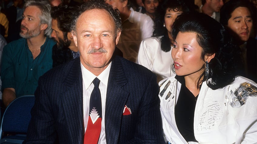 Gene Hackman and his wife pictured in Los Angeles, California, 1986.