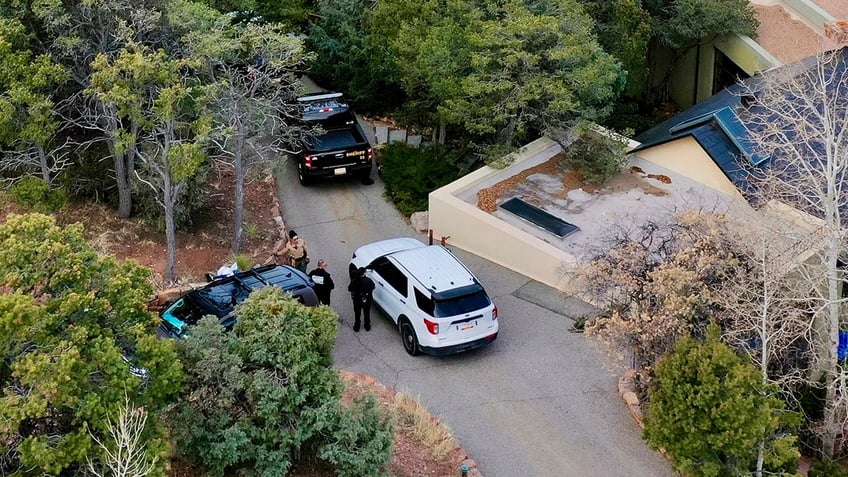 Gene Hackman's home is seen surrounded by police after his death