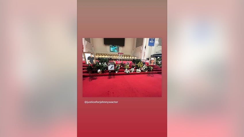 the altar at johnny wactors funeral