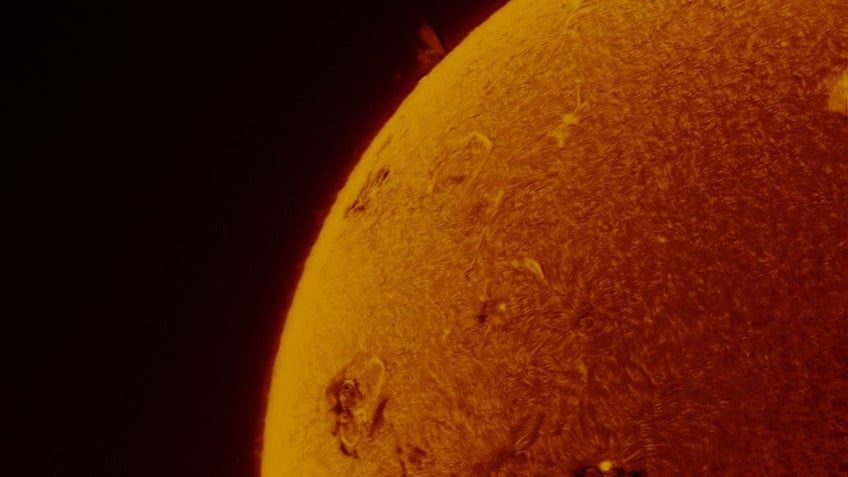 A view of the Sun through a solar telescope