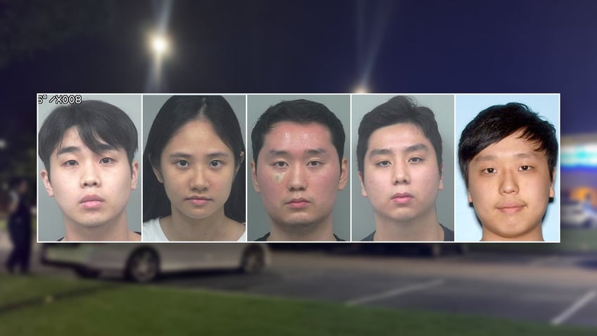 georgia authorities arrest 5 adults 1 teenager after body found in trunk of car outside spa