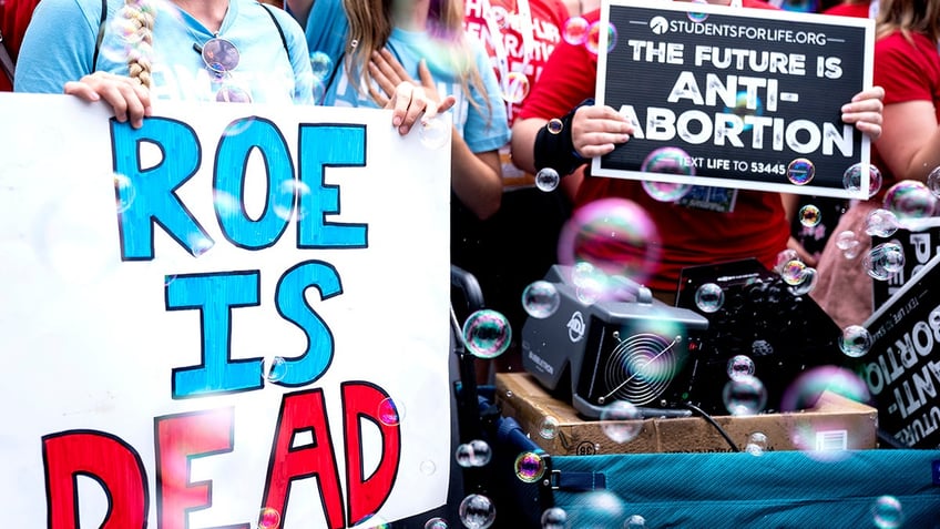 Pro-life protesters outside of the Supreme Court