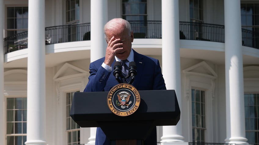 President Biden delivers remarks during an event on the South Lawn of the White House Aug. 5, 2021, in Washington, D.C. 