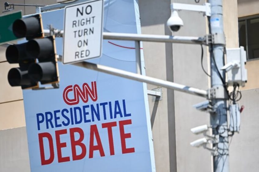 CNN signage in Atlanta as the city prepares for the presidential debate