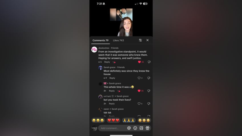 Comments on TikTok from Sarah Grace Patrick 