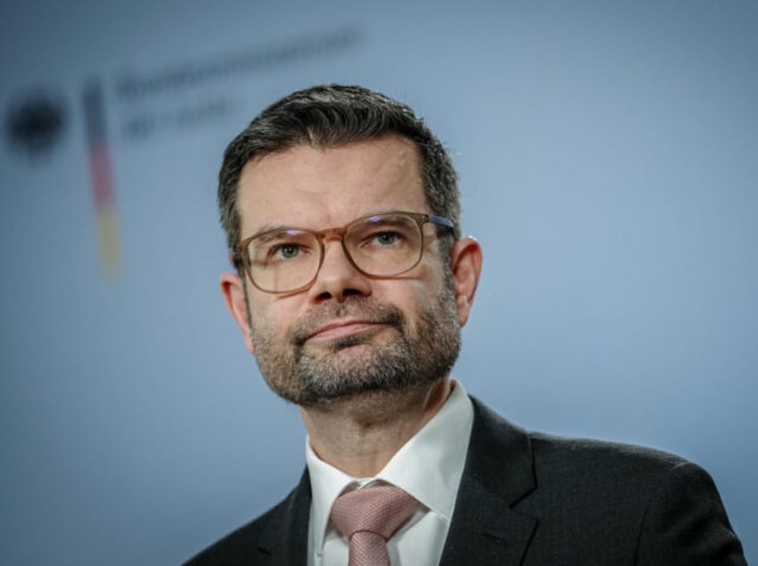 07 February 2024, Berlin: Marco Buschmann (FDP), Federal Minister of Justice, gives a press statement on the reform of § 184b StGB and the directive on violence against women in his ministry. Photo: Kay Nietfeld/dpa (Photo by Kay Nietfeld/picture alliance via Getty Images)