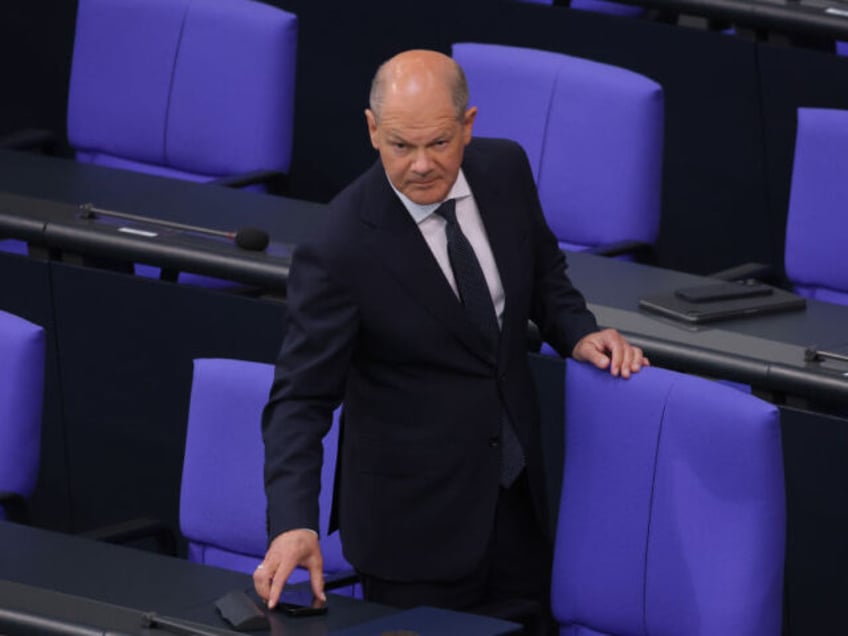 BERLIN, GERMANY - JUNE 06: German Chancellor Olaf Scholz arrives to give a government decl