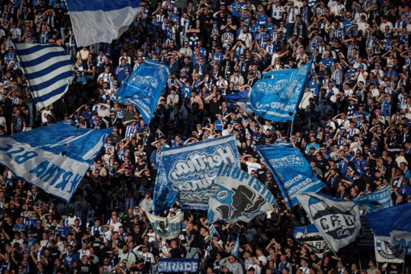 Fans of Bundesliga 2 side Hertha Berlin. The German second division is the wealthiest of i