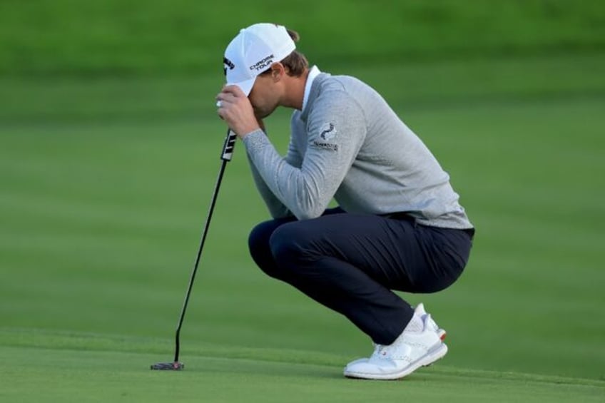 Thomas Detry of Belgium found water and made double bogey on the 18th hole at Torrey Pines on Friday.