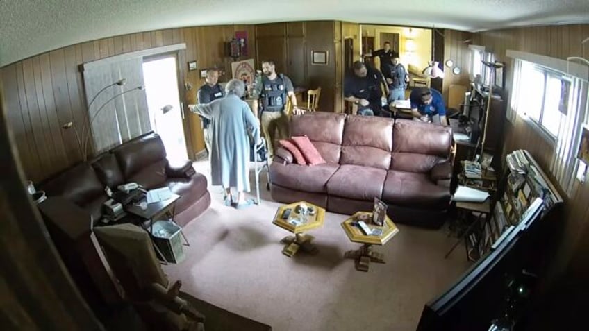 get out of my house video shows 98 year old mother of kansas newspaper publisher upset amid raid