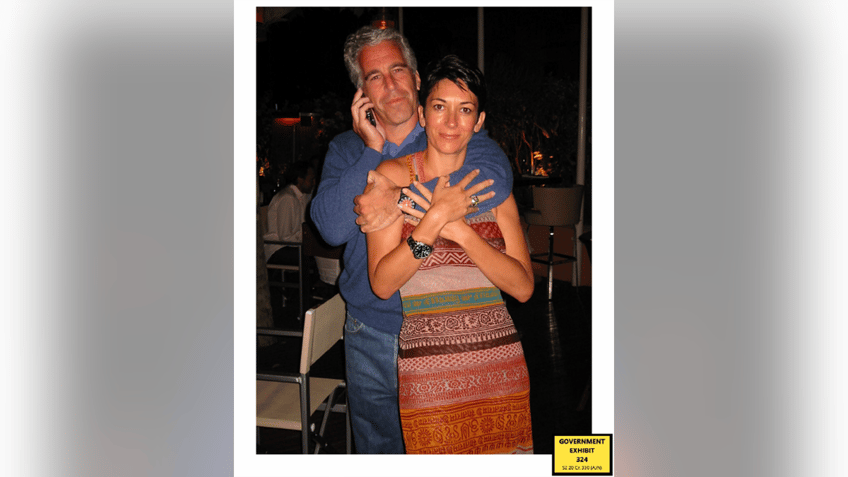 A photo of Jeffrey Epstein and Ghislaine Maxwell introduced into evidence at Maxwell's trial in the Southern District of New York.