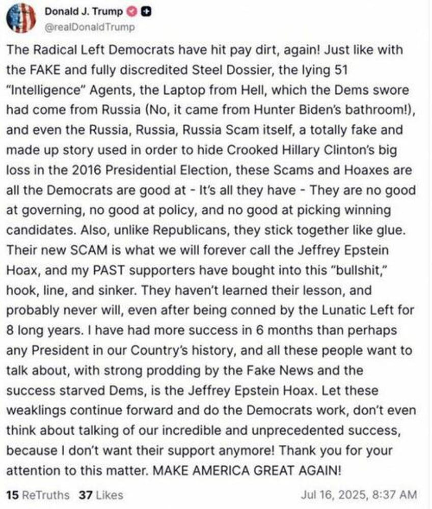 ghislaine ready to testify as trump triples down slams weakling past supporters who believe epstein hoax