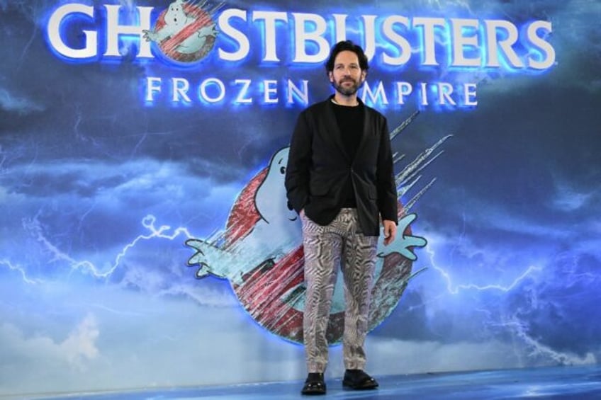 Actor Paul Rudd poses during a photocall for 'Ghostbusters: Frozen Empire' in London on Ma