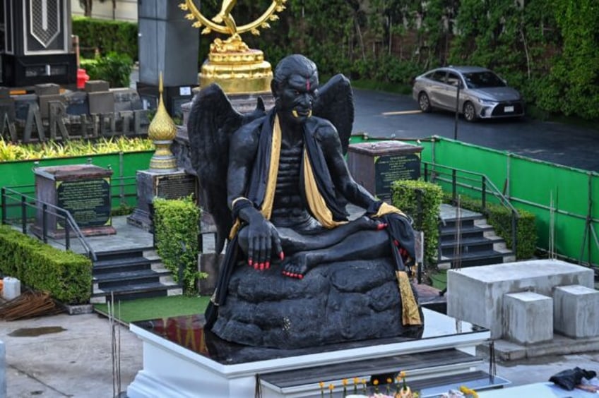 giant gargoyle like statue stirs controversy in bangkok