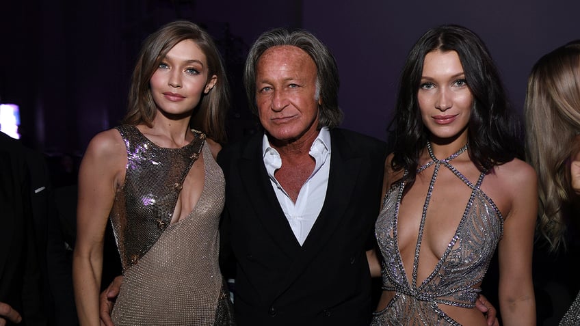 Mohamed Hadid with Bella and Gigi Hadid