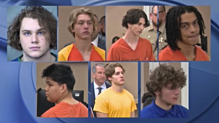 Pictured: Treston Billey, 18; Jacob Meisner, 17; Taylor Sherman, 19; Talan Renner, 17; Dominic Turner, 20; William Owen Hines, 18; Talyn Vigil, 17