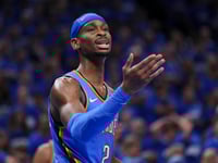 Gilgeous-Alexander, Jokic, Antetokounmpo, Tatum, Mitchell All-NBA 1st team. LeBron, 40, is 2nd team