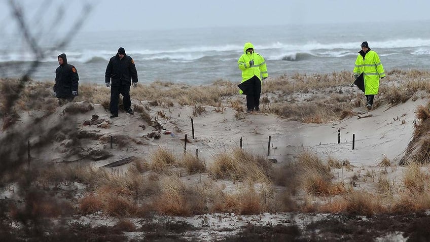 Police Cadets search an area near Oak Beach in 2011