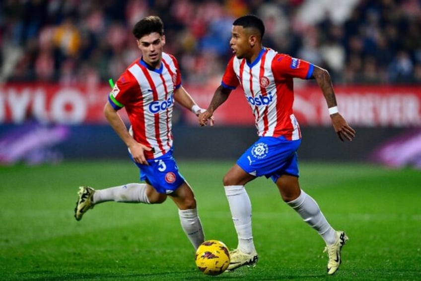 Girona winger Savinho (R) will be an important threat for the Catalan minnows as they visi