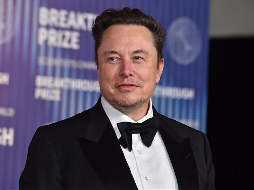 Elon Musk arrives at the tenth Breakthrough Prize Ceremony on Saturday, April 13, 2024, at