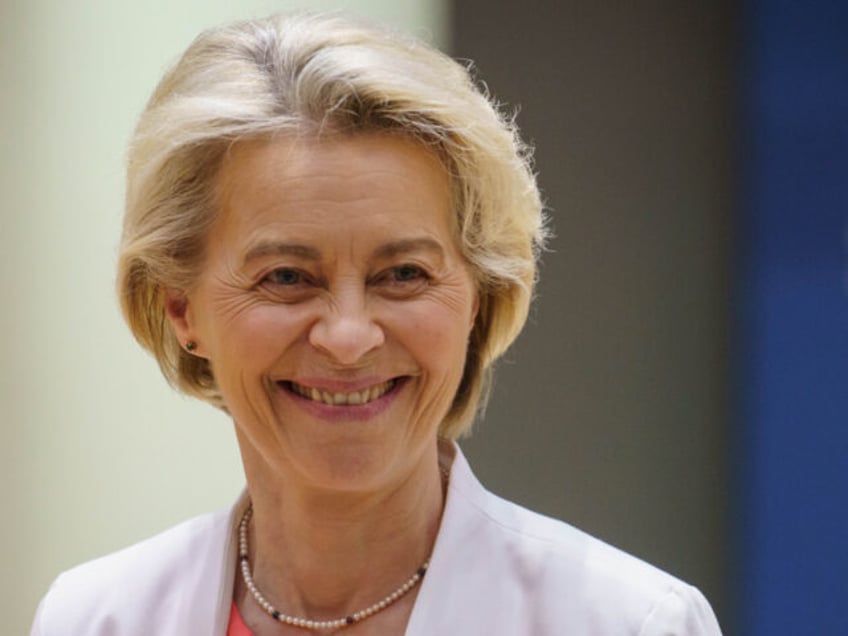 Ursula von der Leyen, president of European Commission, during an informal leaders' meetin