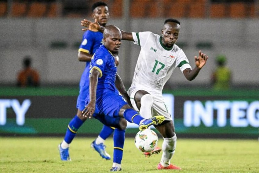 Simba scorer Clatous Chama (R) playing for Zambia against Tanzania in the 2024 Africa Cup