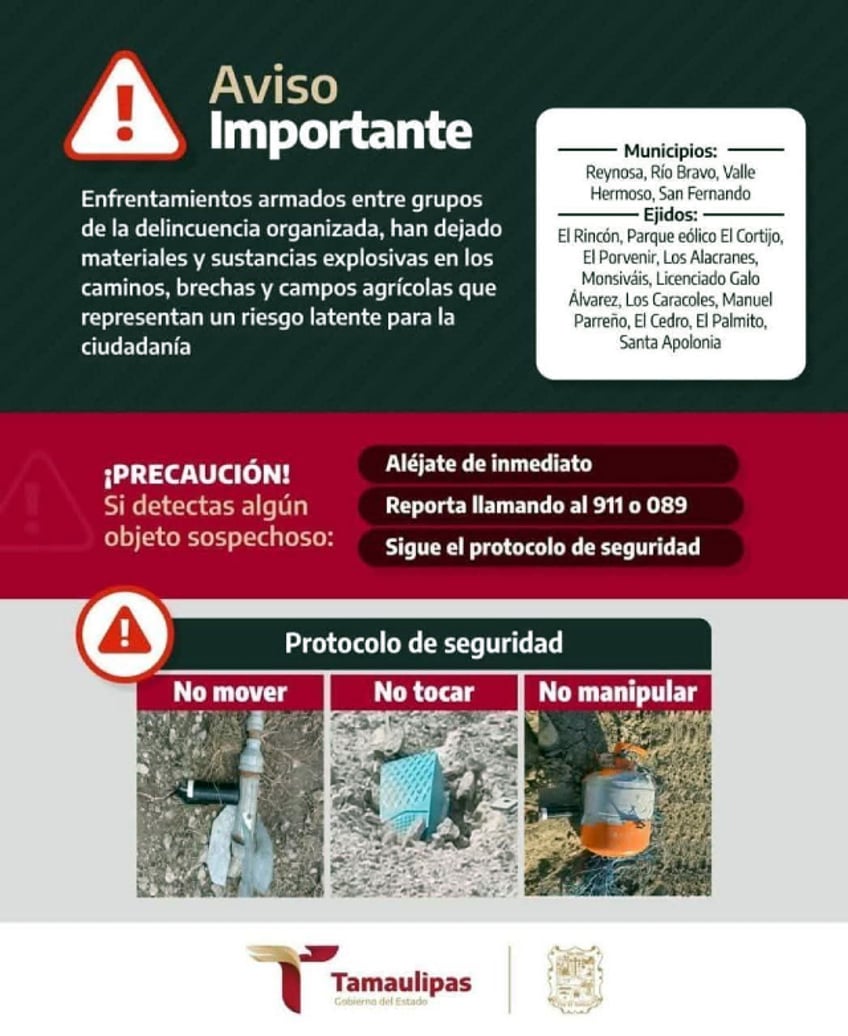gobierno de tamaulipas manda alerta de explosivos tras reporte de breitbart