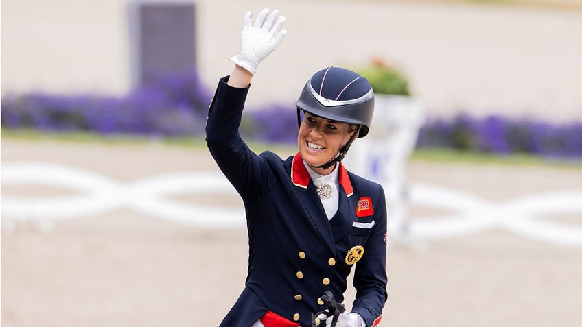 Charlotte Dujardin celebrating