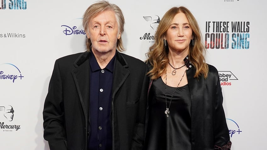 Paul McCartney and Nancy Shevell at the premiere of his documentary.