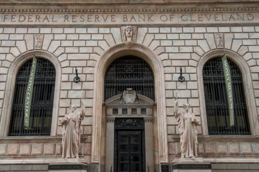 The Federal Reserve Bank of Cleveland stands on East 6th Street in Cleveland, Ohio, U.S.,