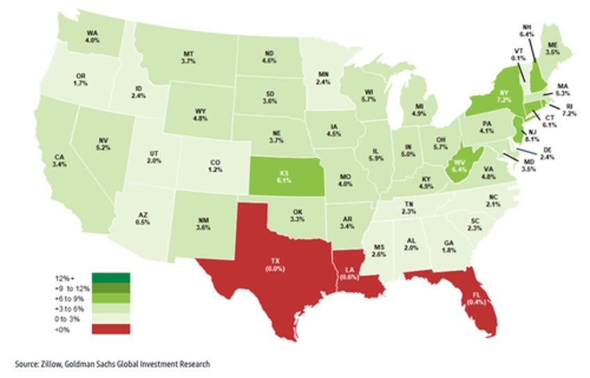 goldmans heat map for housing market ahead of spring selling season