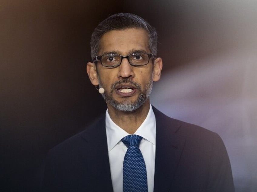 Google boss Sundar Pichai looks shocked by lawsuit news