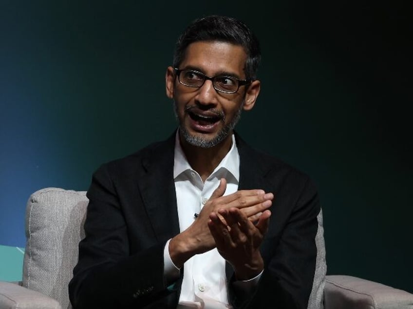 Google boss Sundar Pichai looking upset