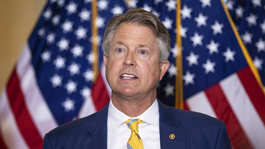 Senator Roger Marshall, a Republican from Kansas, speaks during a news conference at the U.S. Capitol in Washington, D.C., U.S. on Thursday, March 4, 2021.