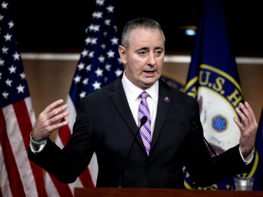 Representative Brian Fitzpatrick, a Republican from Pennsylvania, speaks during a news con