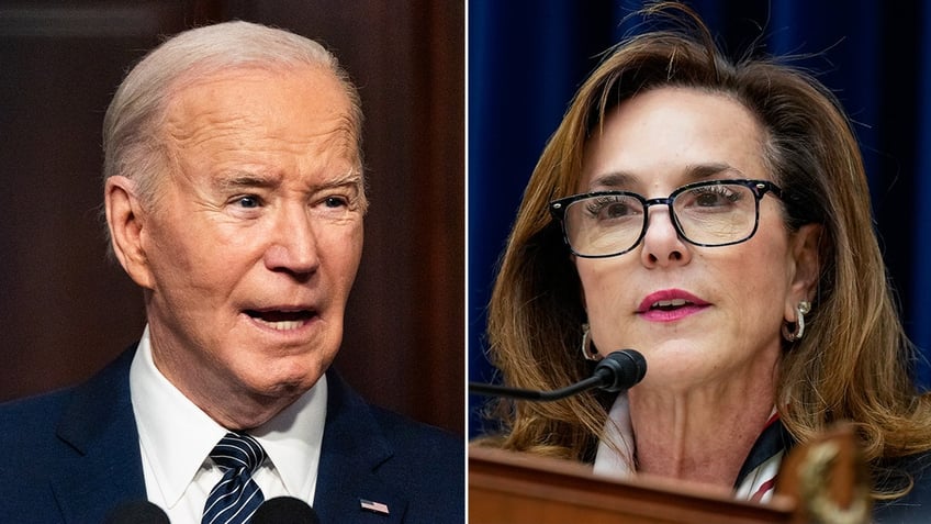 A split image of President Biden and Michigan Republican Rep. Lisa McClain