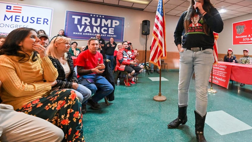 GOP Activist Scott Presler speaks to Republicans at a victory party following President Donald Trump's election win that same month.