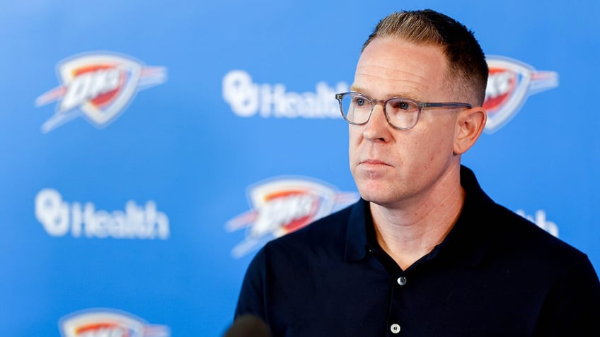 Sam Presti speaks to the media