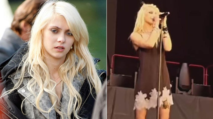 taylor momsen in gossip girl/taylor momsen on stage with bat on leg