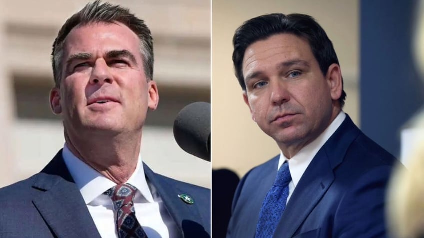 Stitt and DeSantis side by side